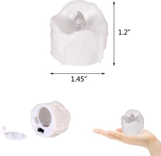 OEM Juego De 12 Velas Led Parpadeantes Tipo Candela, Ideales Para Halloween, Navidad, Oto&ntilde;o E Invierno, Bodas - Di&aacute;metro: 3,6 Cm - Altura: 3,3 Cm