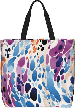 Generic Purple And Blue Spots Handbag Durable Shopping Bag Reusable Shoulder Bags For Work College Casual