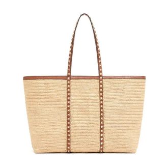 Valentino Bolso Tote Rockstud - Bags - Mujer - Beige - ONE SIZE