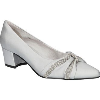 Easy Street Millie Ruched Pump in Silver Satin at Nordstrom Rack, Size 6.5