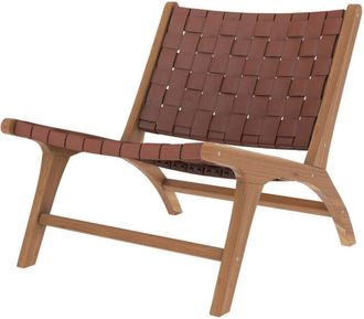 Rendez-Vous D&eacute;co Sill&oacute;n Kuna De Teca Y Cuero Tejido Marr&oacute;n