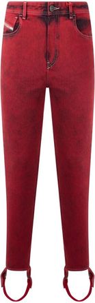 Diesel Skinny Jeans, female, Red, Size: W28 Ankle Jeans with Modern Rings