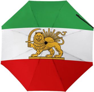 Generic State Flag of Iran Compact Umbrella Travel 3 Fold Folding Umbrella for Sun Protection Rain Manual