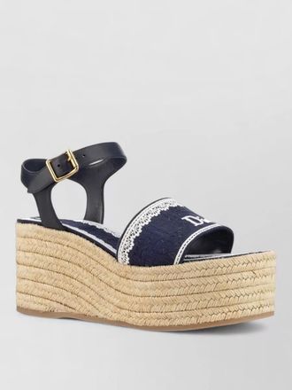 Dior platform sandals open toe espadrille style