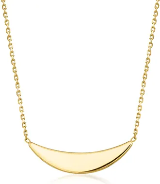 Ross-Simons Italian 10kt Yellow Gold Crescent Bar Necklace