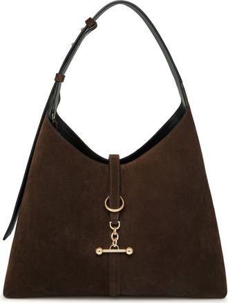 Strathberry Large Kite Suede Hobo Bag in Chocolate at Nordstrom