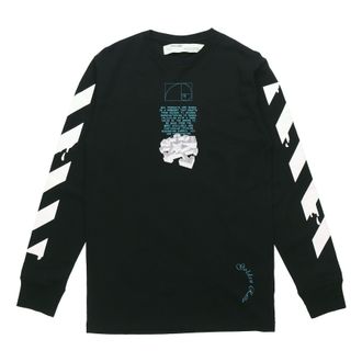 Off-white Dripping Arrows Logo Arrow Printing Long Sleeves Black OMAB001R201850051001