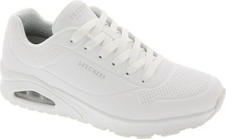 Skechers Mens Uno Stand On Air Sneaker, White Durabuck/Mesh, 7.5 UK Wide
