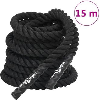 vidaXL Vidaxl - Corda da Allenamento Nera 15 m 11 kg in Poliestere