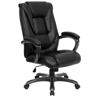Flash Furniture High Back Black Layered Upholstered Executive Swivel Office Chair