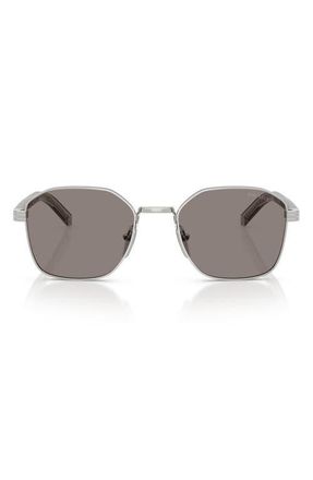 Prada 53mm Square Sunglasses in Silver /Dark Grey at Nordstrom