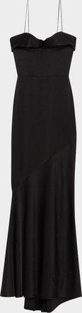 Alex Perry Cupped Draped Satin Gown