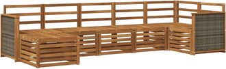 vidaXL Conjunto De Sof&aacute;s De Exterior 6 Uds. Natural Vidaxl