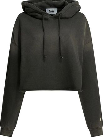 Golden Goose Star Cropped Hoodie - Dames - Hoodies - Grijs - XS - Katoen - Hoodies & sweatvesten