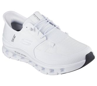 Skechers Slip-On Sneaker SKECHERS GLIDE-STEP PRO, Herren, Gr. 47,5, weiss (wei&szlig;), Textil, unifarben, Schuhe Slip-On Sneaker, Laufschuh, Trainingsschuh mit flex