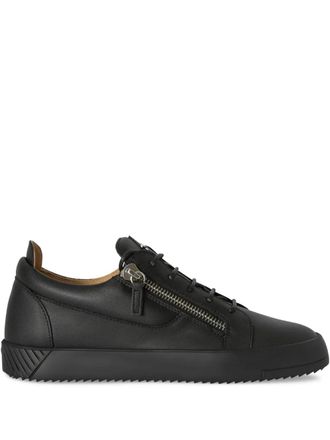 Giuseppe Zanotti Frankie double-zip low-top sneakers - men - Leather/Rubber/Calf Leather - 50 - Black