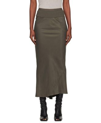 Rick Owens Gonna Calf Bias Skirt In Bosco