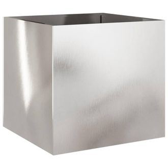 Berkfield Home Planter Silver 49x47x46 cm Stainless Steel | Size: 49 x 47 x 46 cm