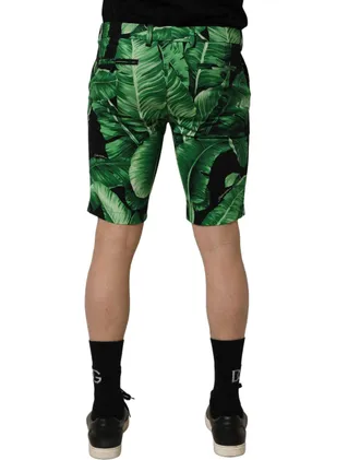 Dolce & Gabbana Banana Leaf Print Bermuda Shorts - Green