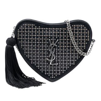 Saint Laurent Pre-owned Saint Laurent Studded Calfskin Sac Coeur Heart Tassel Crossbody Ladies BRSA.540696A.0618