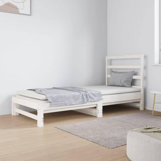 Berkfield Home Pull-out Day Bed White 2x(90x190) cm Solid Wood Pine
