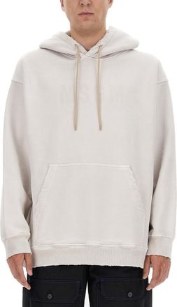 Msgm Light Grey Solid Hoodie