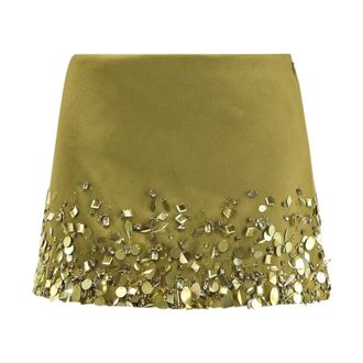 Retrof&ecirc;te Minifalda con lentejuelas y pedrer&iacute;a - Skirts - Mujer - Verde - XS
