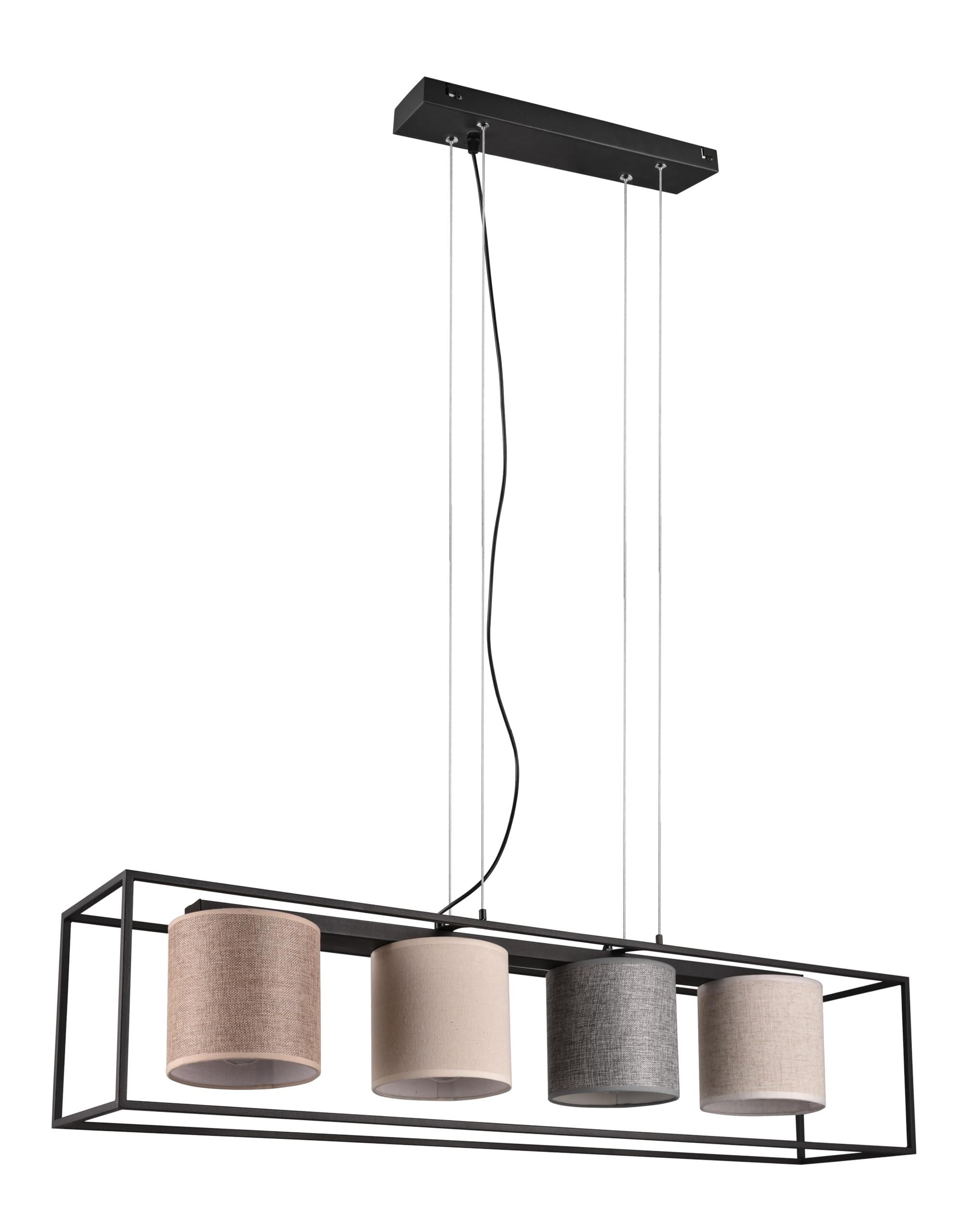 Lindby Pendelleuchte Ovelia – 4 Flammig, E27, 84 Cm Lang, Braun, Für Esstisch & Wohnzimmer