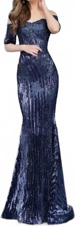 Jovani Long Formal Mother Of The Bride Dress In Navy