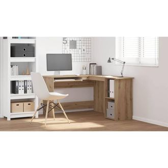 Berkfield Home Modern Corner Desk Artisan Oak 120x140x75 cm Engineered Wood in Brown | Size: 120 x 140 x 75 cm
