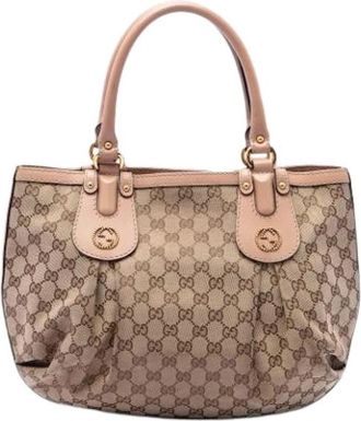 Gucci Pre-owned Scarlett Tote - Dames - Vintage Shopper - Beige - ONE Size - Leer - Vintage