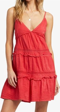 Billabong Float Away Dress In Red