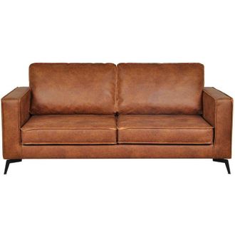 Miliboo Miliboo - Divano pelle vintage cognac 3 posti sonny - pelle bovina ricostituita