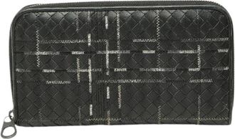 Bottega Veneta Pre-owned Wallets, male, Black, Size: ONE SIZE Pre-owned Intrecciato Atlas Leather Long Wallet Limited