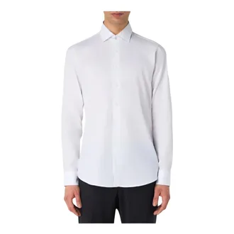 Michael Kors Formal Shirts, male, White, Size: 4XL Pinpoint Oxford Slim Shirt