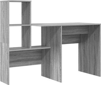 vidaXL Escritorio Con Estante Gris Sonoma 131,5 X 50 X 106,5 Cm Vidaxl