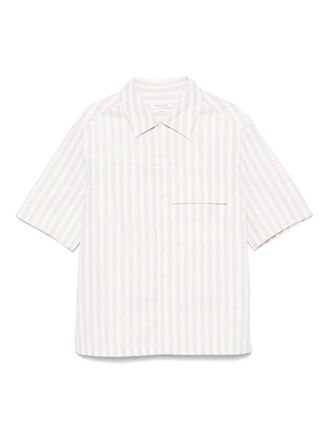 Maison Kitsun&eacute; overhemd met korte mouwen - Wit