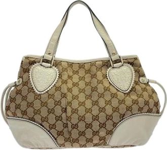 Gucci Pre-owned Handbags, female, Beige, Size: ONE SIZE Pre-owned Vintage GG Canvas Handbag