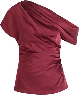 SIMKHAI Phoebe Draped Satin top - Dark Red - 10 (UK14 / L)