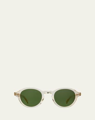 Garrett Leight Mens Flipper Acetate Round Sunglasses