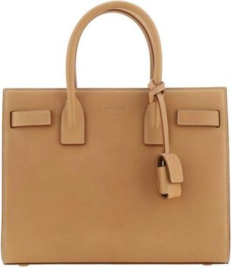 Saint Laurent Luxe Leren Handtas met Martingale Detail - Dames - Handtassen - Beige - ONE Size - Tassen