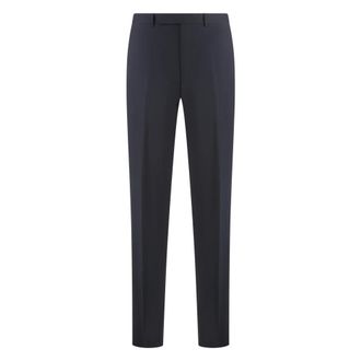 Ermenegildo Zegna Suit Trousers, male, Blue, Size: 2XL Tailored Wool Trousers with Back Pockets