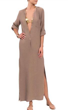 Everyday Ritual Tracey Caftan Dress In Mushroom