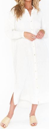 Show me your Mumu Captain Button Down Midi Dress In Cream