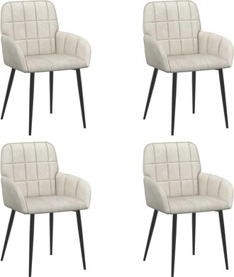 vidaXL Sillas De Comedor 4 Uds. Terciopelo Crema 57 X 50 X 85 Cm Vidaxl