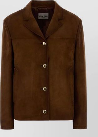 Miu Miu suede jacket notch lapel long sleeves