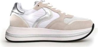 Voile Blanche Mesh en Su&egrave;de Sneaker Zand Zilver - Dames - Sneakers - Veelkleurig - 38 EU - Su&egrave;de - Schoenen