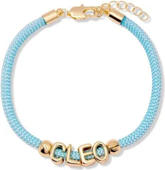 Brook & York Breezy Name Bracelet in Gold/turquoise at Nordstrom