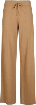 Eleventy Broeken, Dames, Bruin, M, Wol, Gebreide Wijde Broek