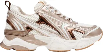 Steve Madden Dames Strass Gaas Chunky Platte Sneakers (Goud)